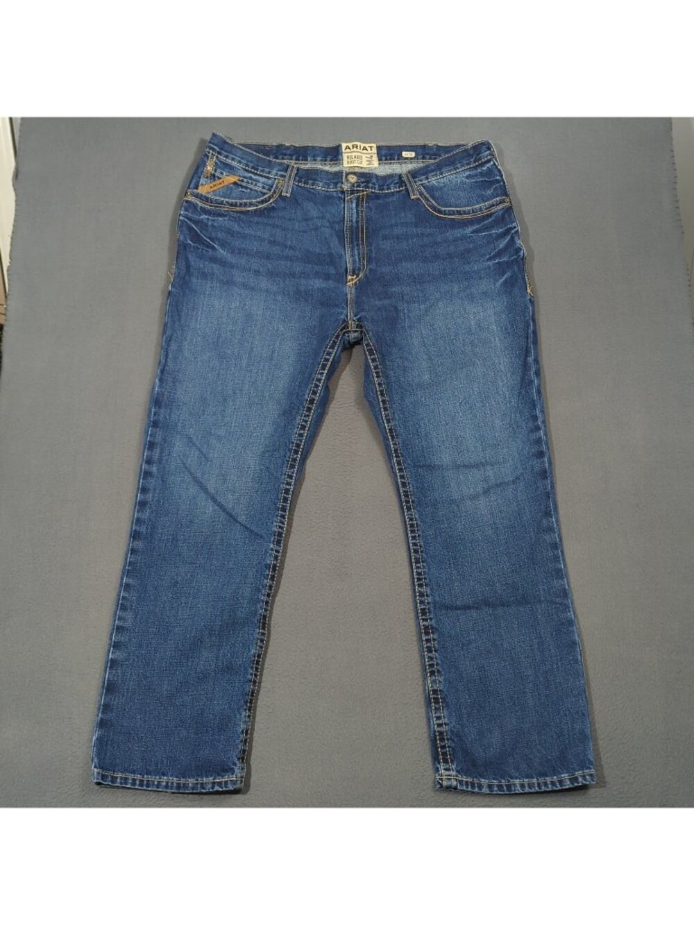 Ariat Jeans Men's 42x32 Blue M4 Relaxed Boundary Boot Cut Western Cowboy Rodeo